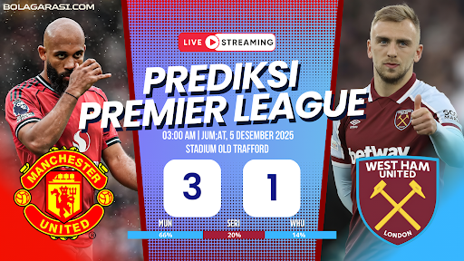 Prediksi Manchester United vs West Ham United dari GARASISLOT menghadirkan analisis performa, strategi permainan, dan peluang kemenangan