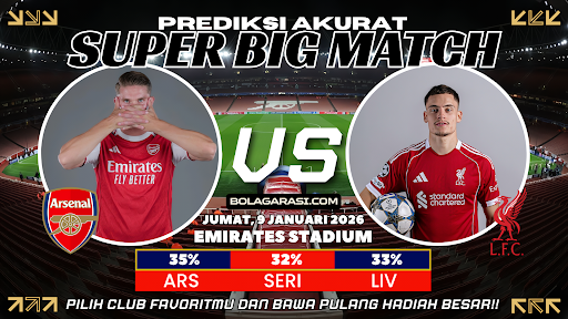 GARASISLOT Prediksi bola Arsenal vs Liverpool