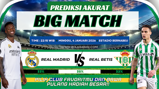 GARASISLOT Prediksi bola Real Madrid vs Real Betis