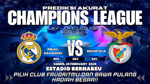GARASISLOT Prediksi bola Real Madrid vs Benfica