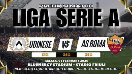 GARASISLOT Prediksi bola Udinese vs AS Roma