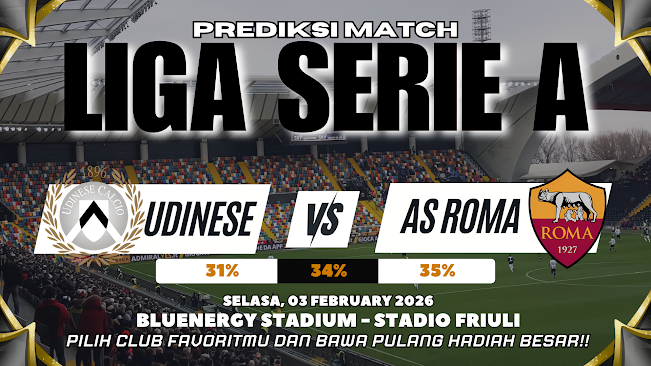 GARASISLOT Prediksi bola Udinese vs AS Roma