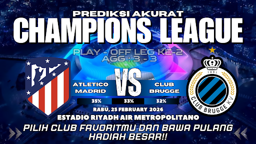 Prediksi bola Atletico Madrid vs Club Brugge