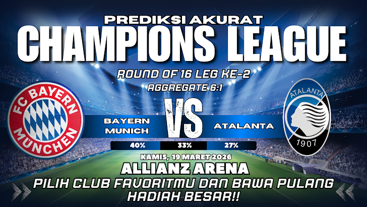 GARASISLOT Prediksi bola Bayern Munich vs Atalanta