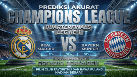 GARASISLOT Prediksi bola Real Madrid vs Bayern Munich