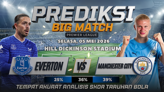 GARASISLOT Prediksi Bola Everton vs Manchester City